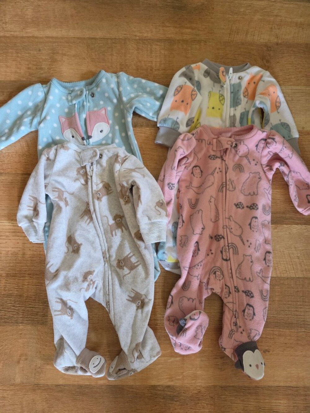 Carter's Fleece Newborn Footed Sleep and Play Lot